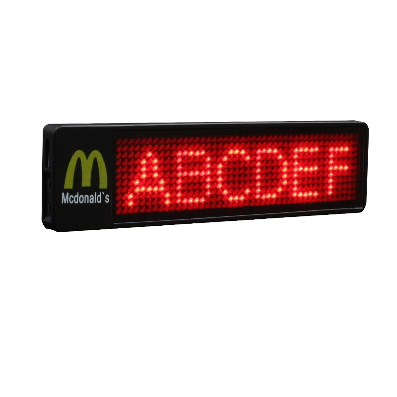 LED Name Badge can be printed logo - LG1144-red