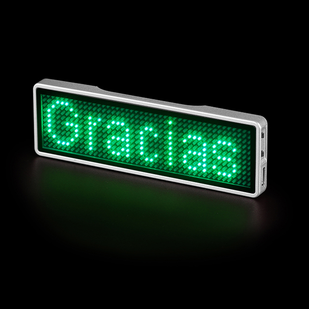 LED Name Badge input message via cellphone - B1144- Green led